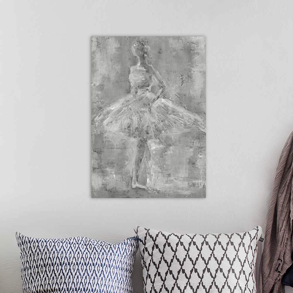 A bohemian room featuring Greyscale Ballet Dancer II