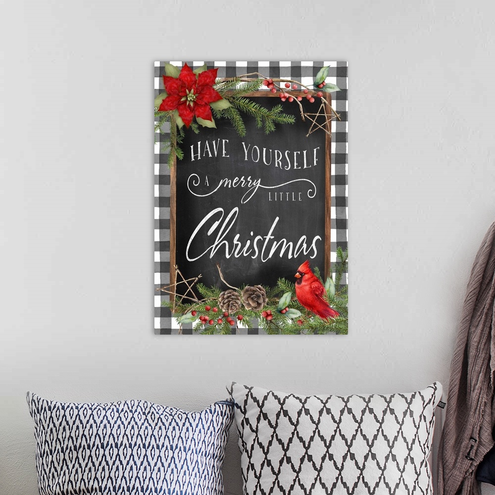 A bohemian room featuring Have Yourself A Merry Little Chirstmas