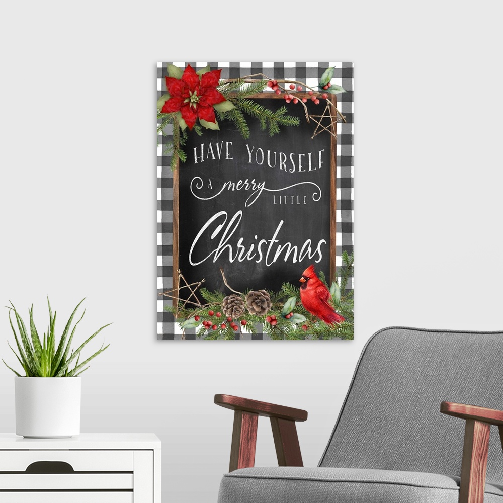 A modern room featuring Have Yourself A Merry Little Chirstmas