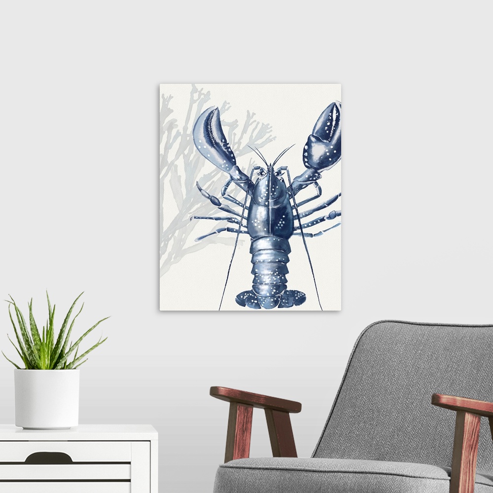 A modern room featuring Lobster In Blue