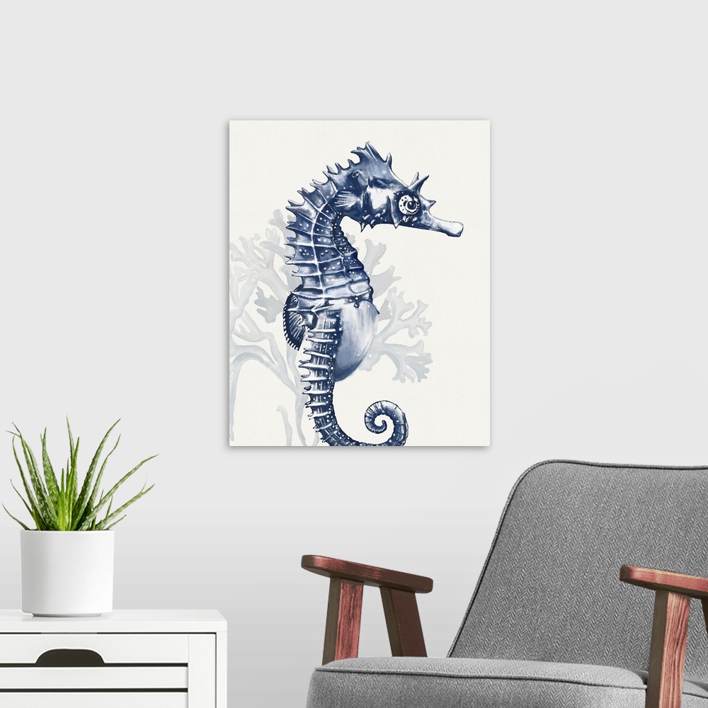 A modern room featuring Seahorse In Blue
