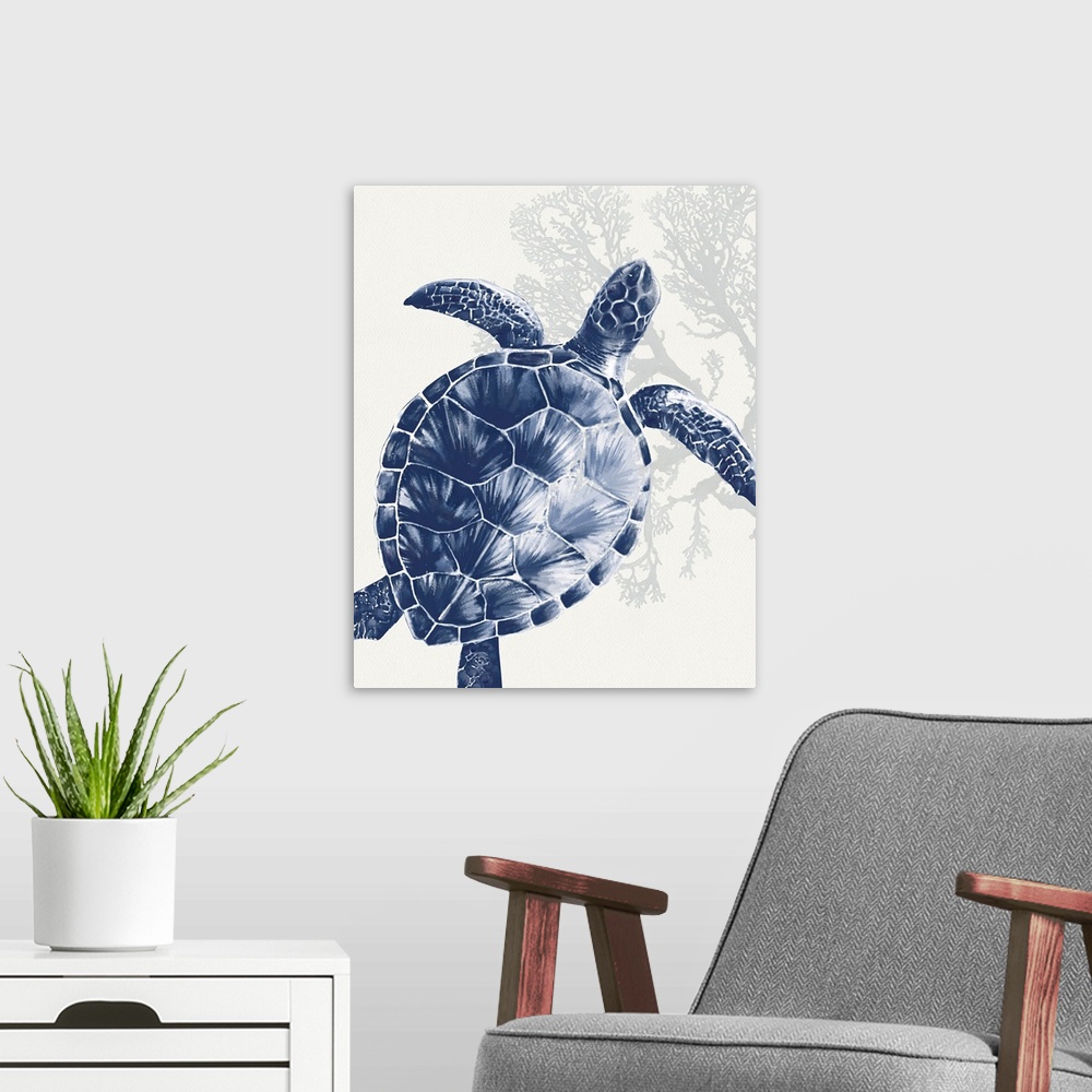 A modern room featuring Turtle In Blue