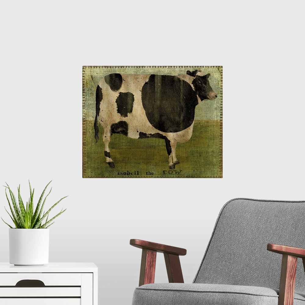 A modern room featuring Isobell Cow
