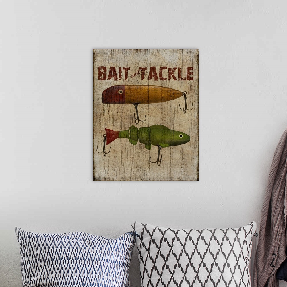 A bohemian room featuring Lake Bait and Tackle