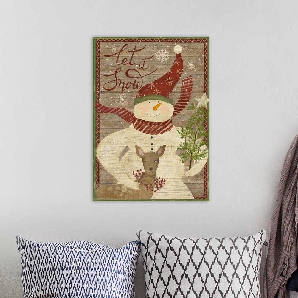 A bohemian room featuring Let It Snowman