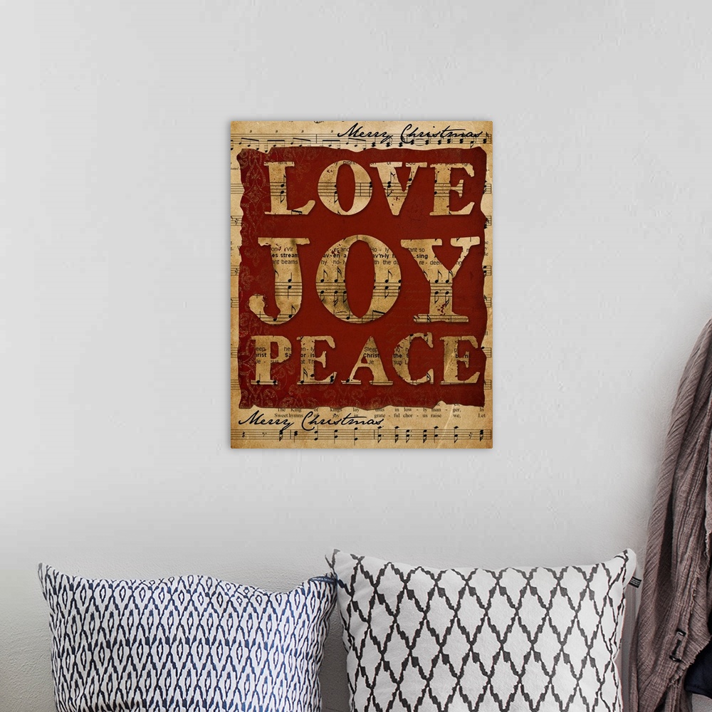 A bohemian room featuring Love Joy Peace