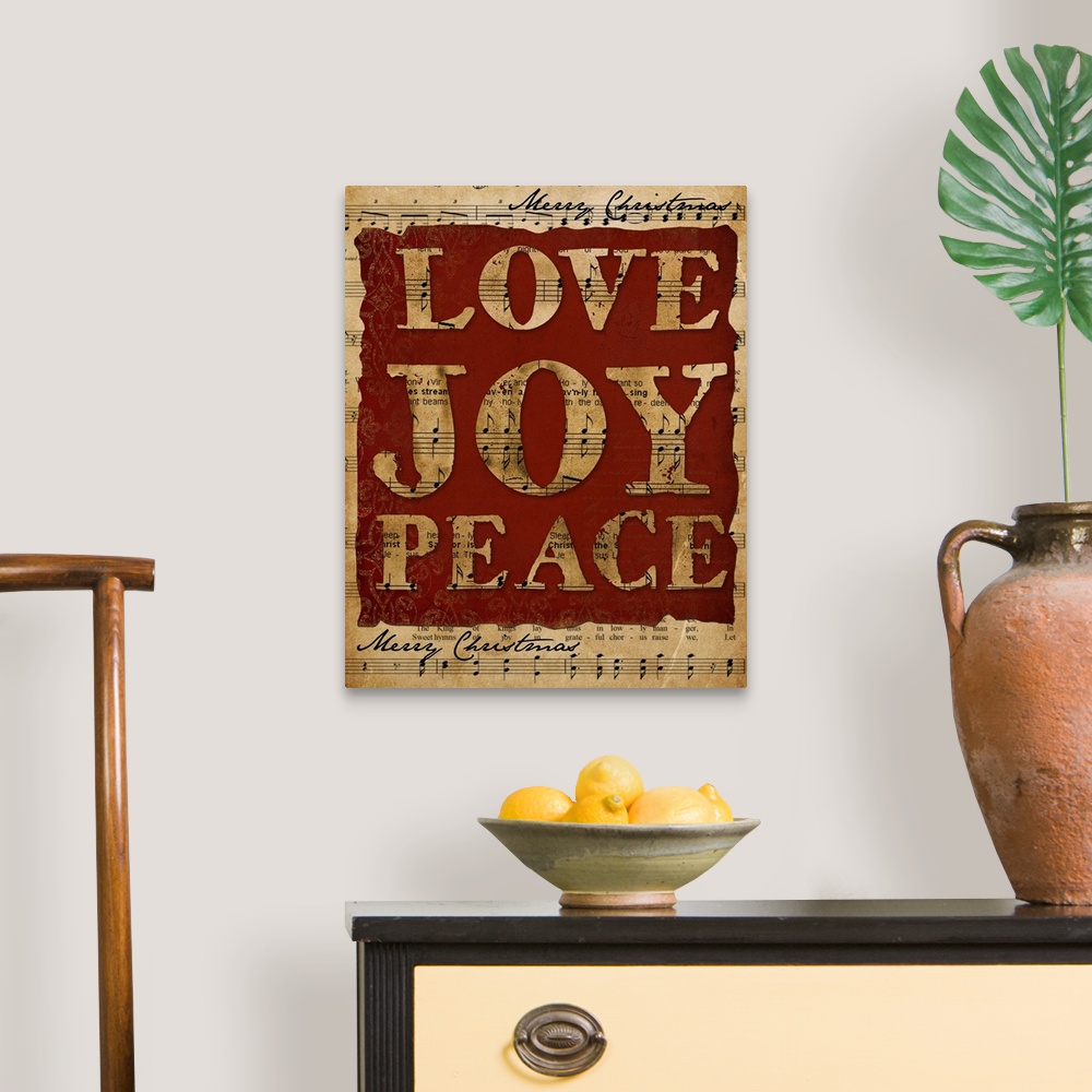 A traditional room featuring Love Joy Peace