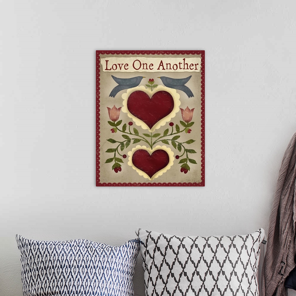 A bohemian room featuring Love One Another
