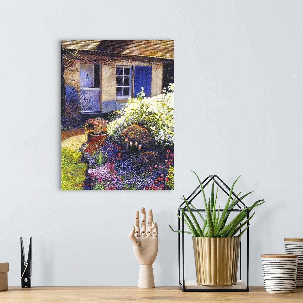 A bohemian room featuring A garden at a French country house in Normandy..60.5 x 45.5cm  acrylic on canvas