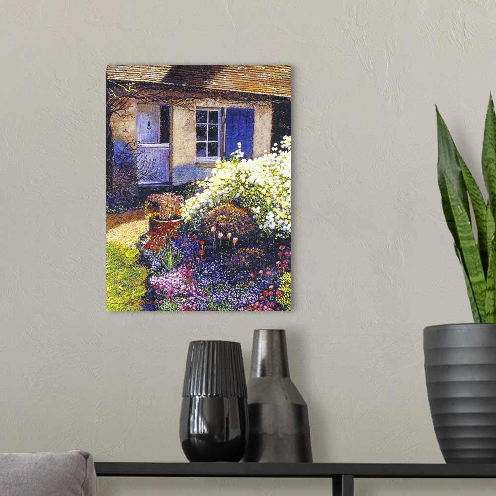 A modern room featuring A garden at a French country house in Normandy..60.5 x 45.5cm  acrylic on canvas