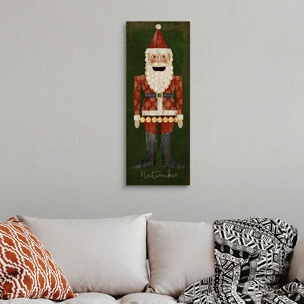 A bohemian room featuring Nutcracker Santa