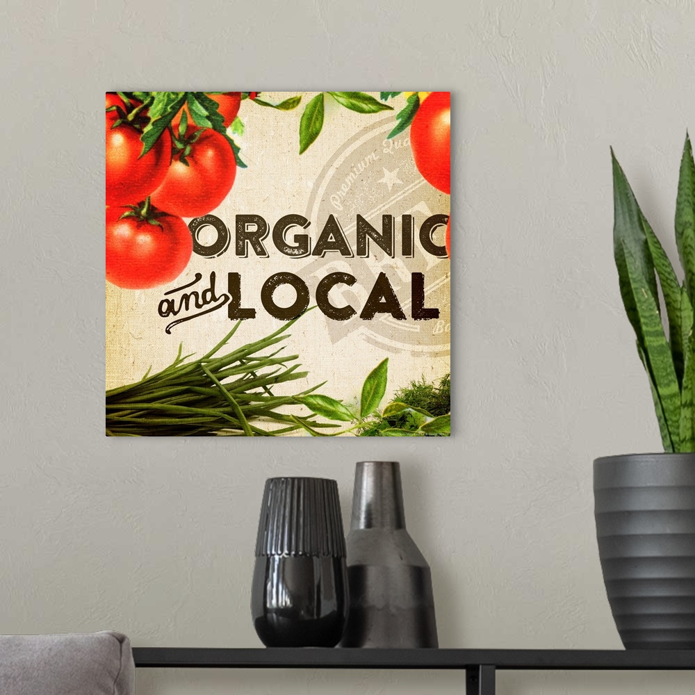 A modern room featuring Organic and Local Tomato