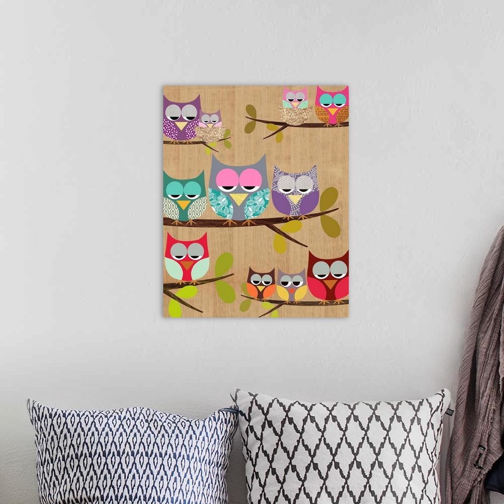 A bohemian room featuring Owls on Wood