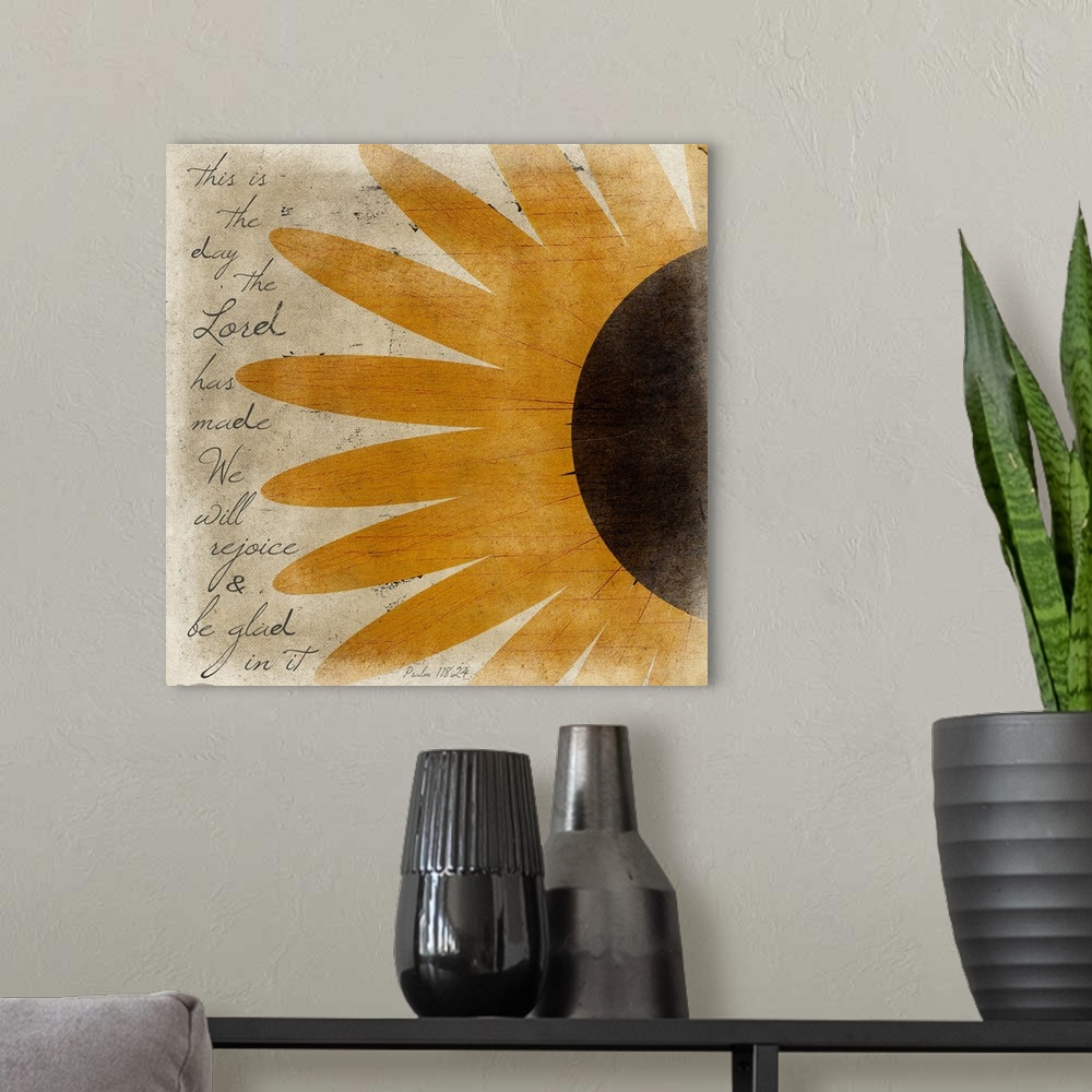 A modern room featuring This is the Day - Sunflower