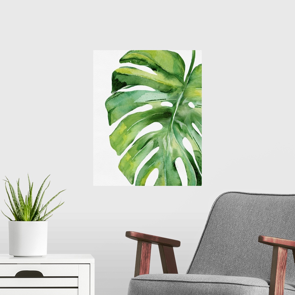 A modern room featuring Tropical Leaf I