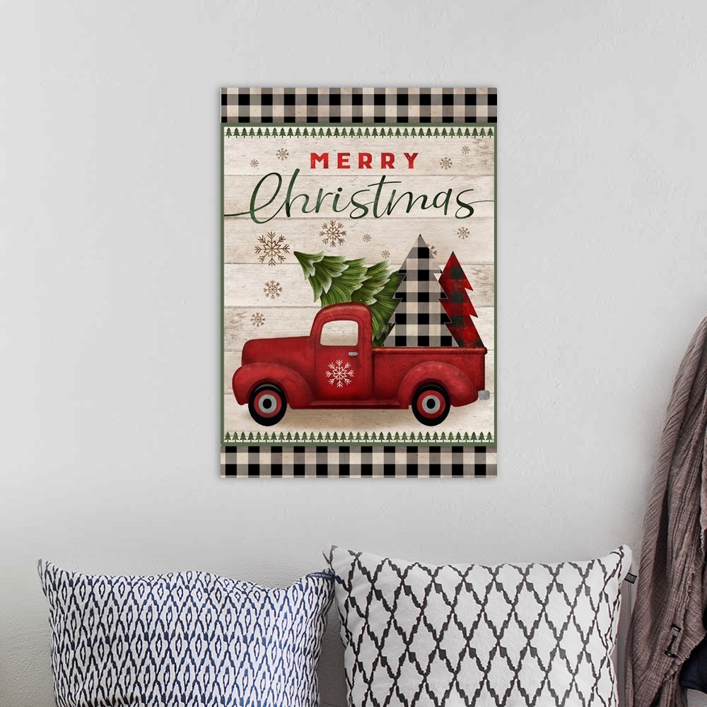 A bohemian room featuring Christmas Truck With Tree