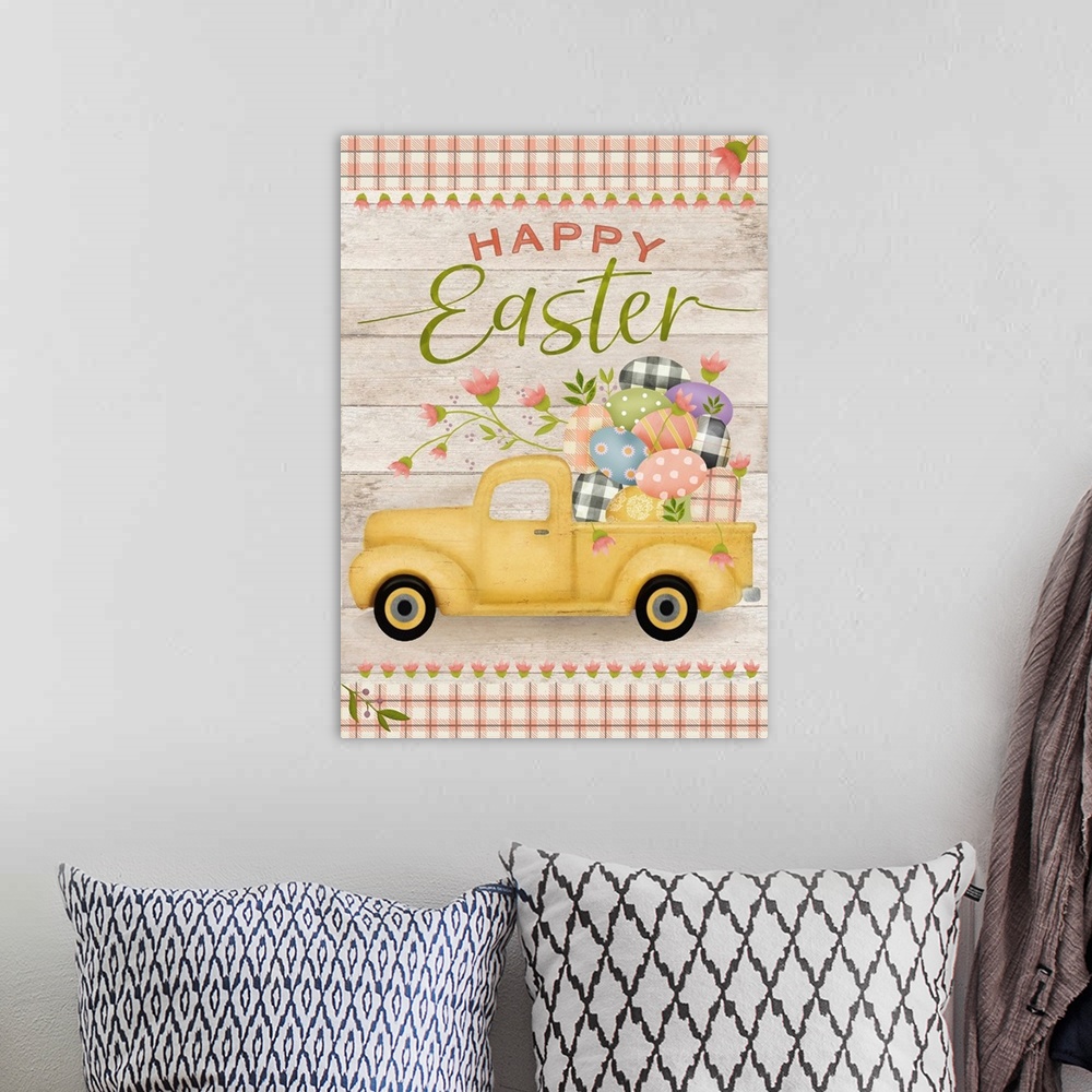 A bohemian room featuring Easter Truck With Easter Eggs