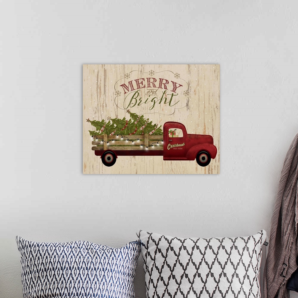 A bohemian room featuring Truck Flatbed Merry and Bright
