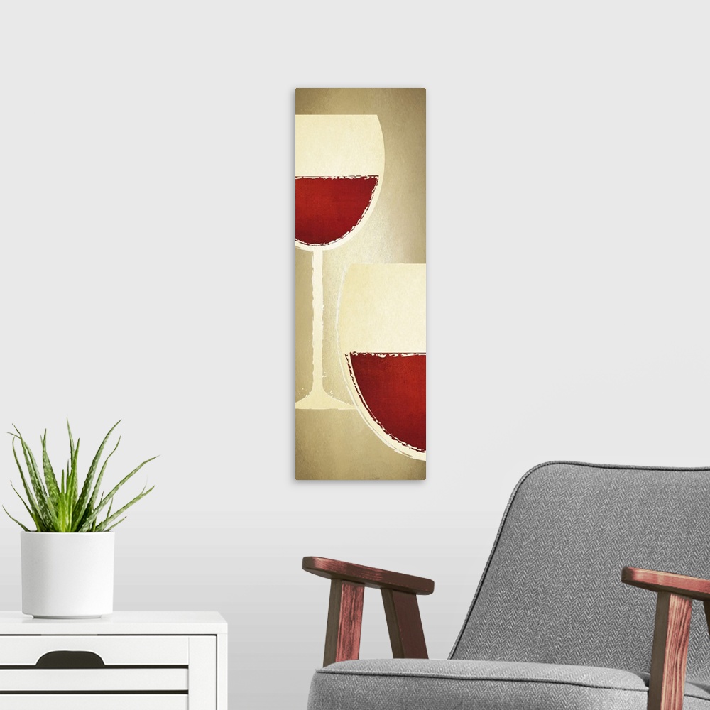 A modern room featuring Vino Glass Beige Panel