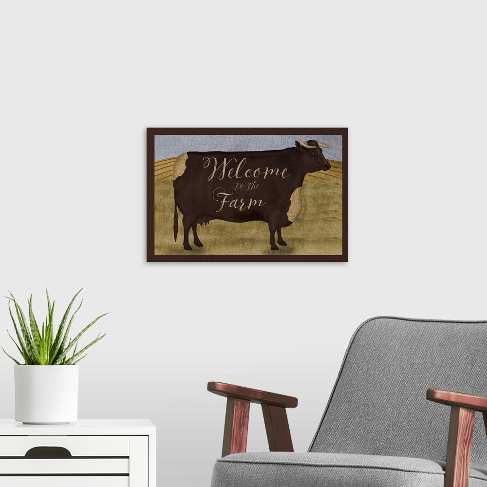 A modern room featuring Welcome to the Farm