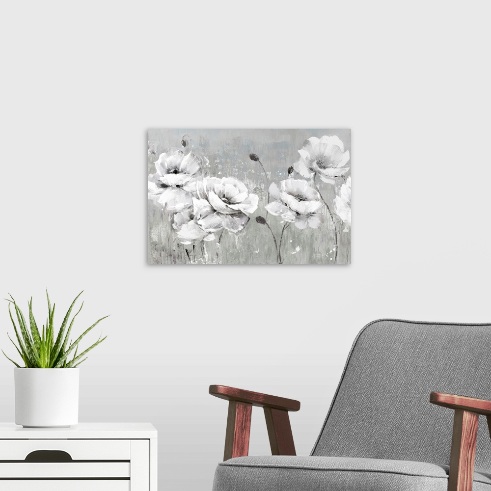 A modern room featuring Contemporaty White Flowers