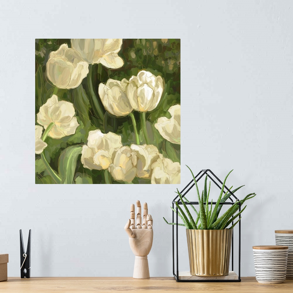A bohemian room featuring White Tulips II