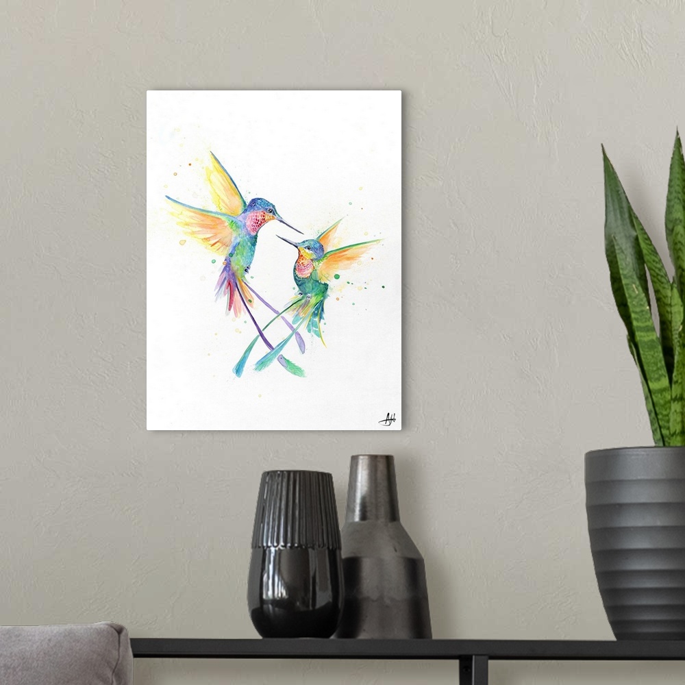 A modern room featuring Happy Hummingbirds