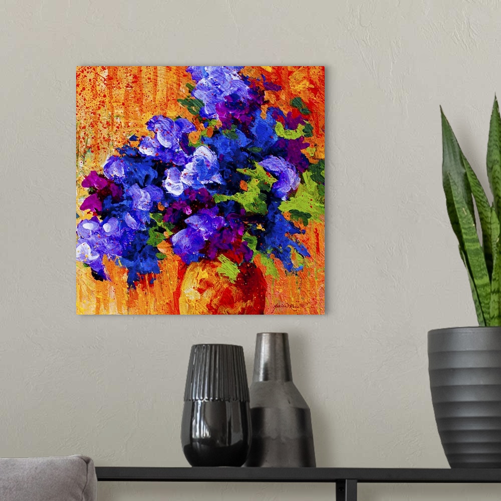 A modern room featuring Abstract Bouquet III