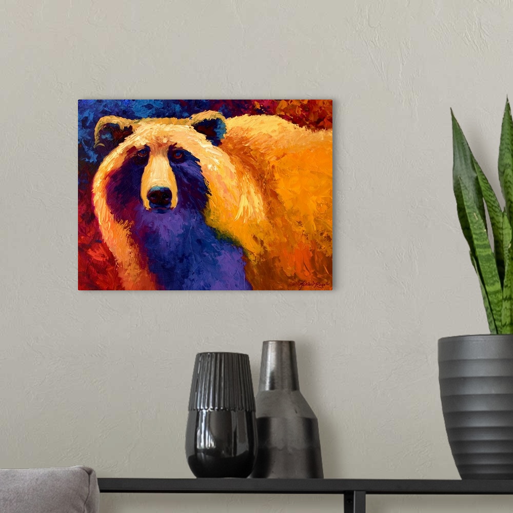 A modern room featuring Abstract Grizzly II