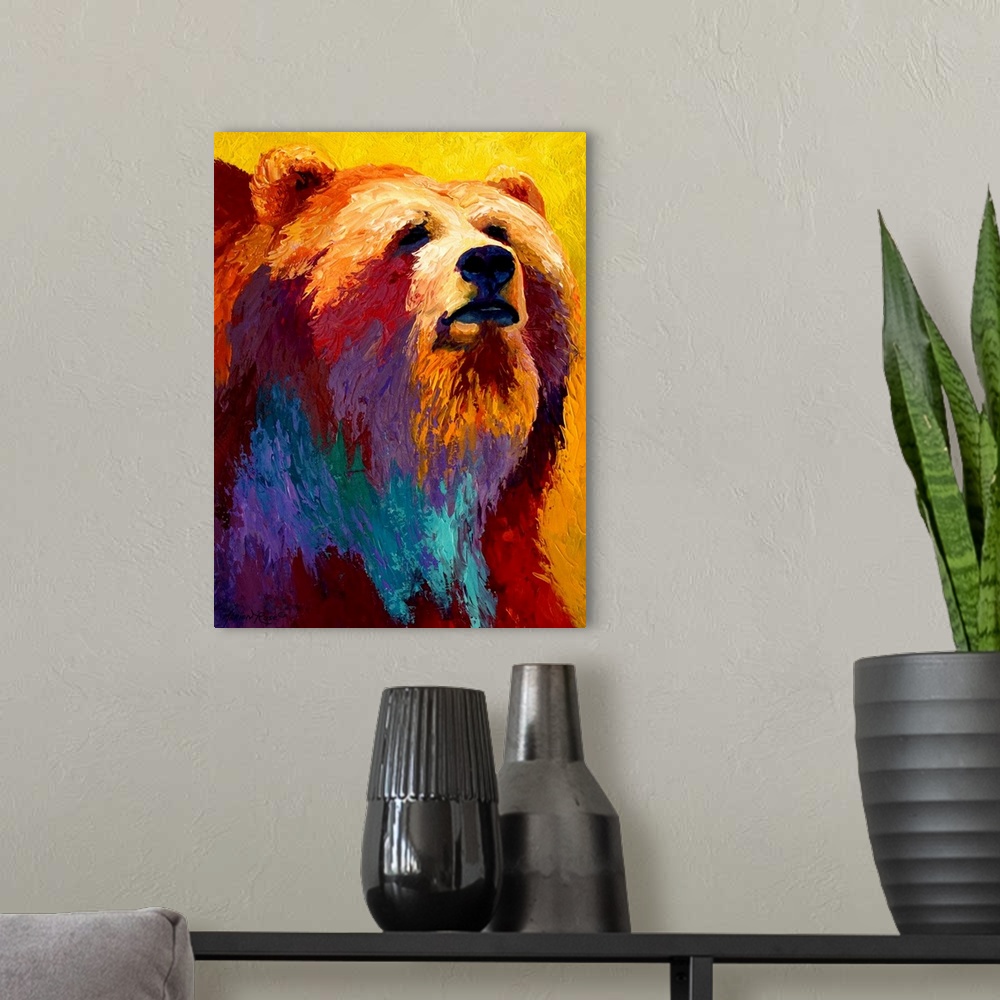 A modern room featuring Abstract Grizzly III