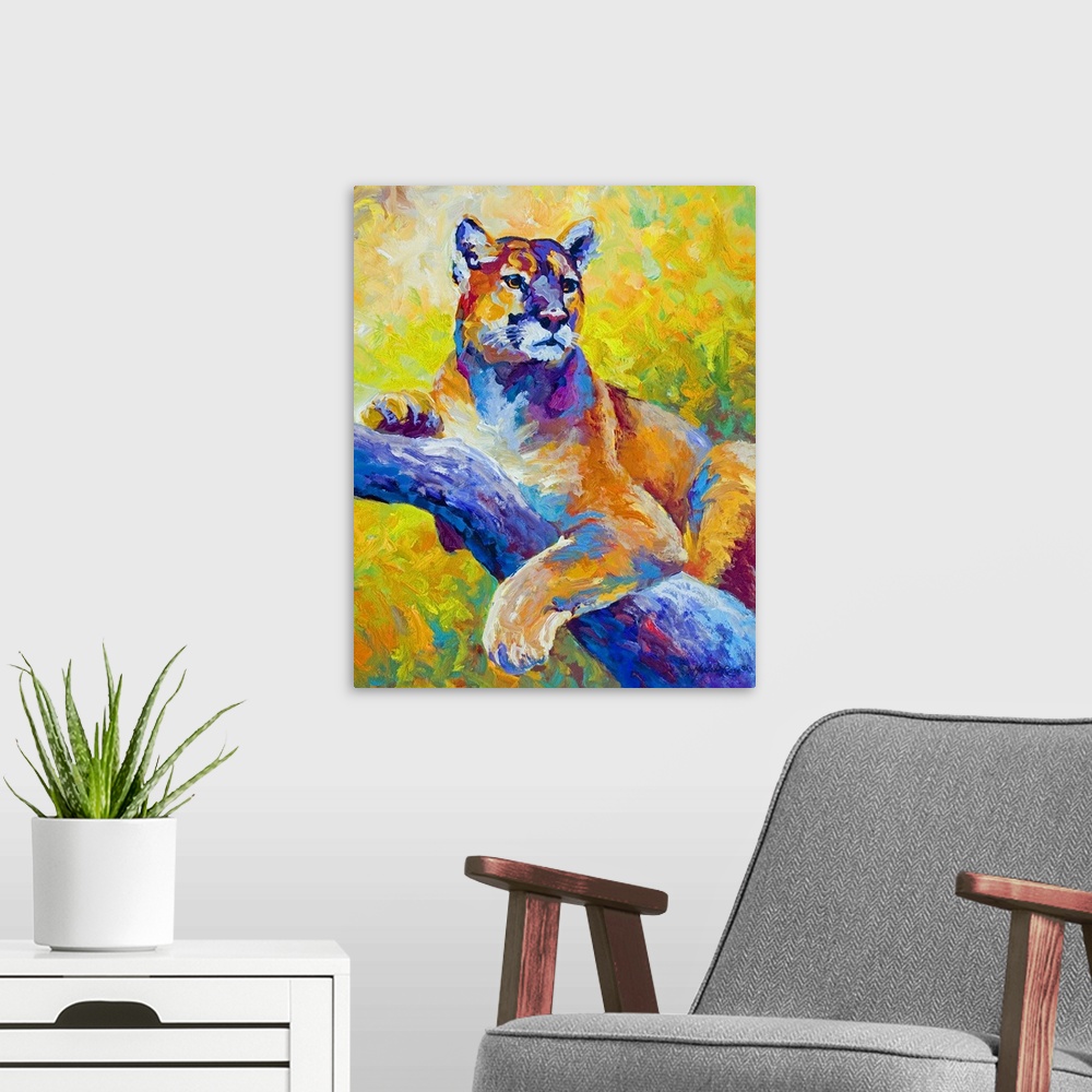 A modern room featuring Cougar Portrait