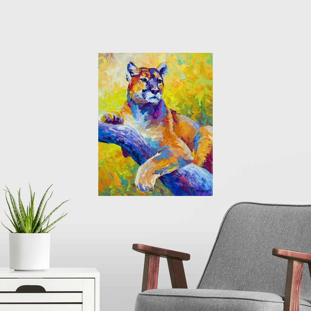 A modern room featuring Cougar Portrait