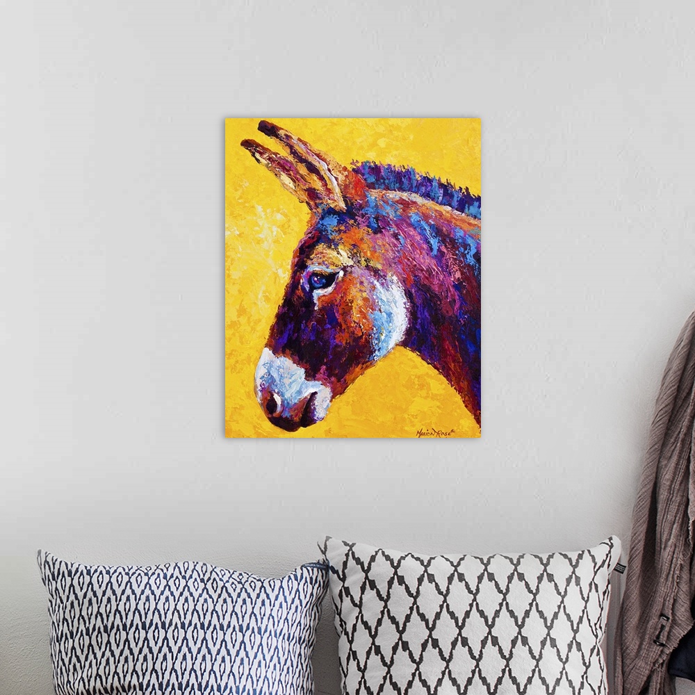 A bohemian room featuring Donkey Portrait