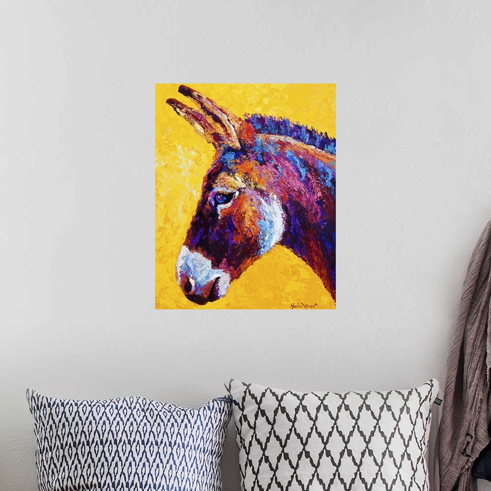 A bohemian room featuring Donkey Portrait