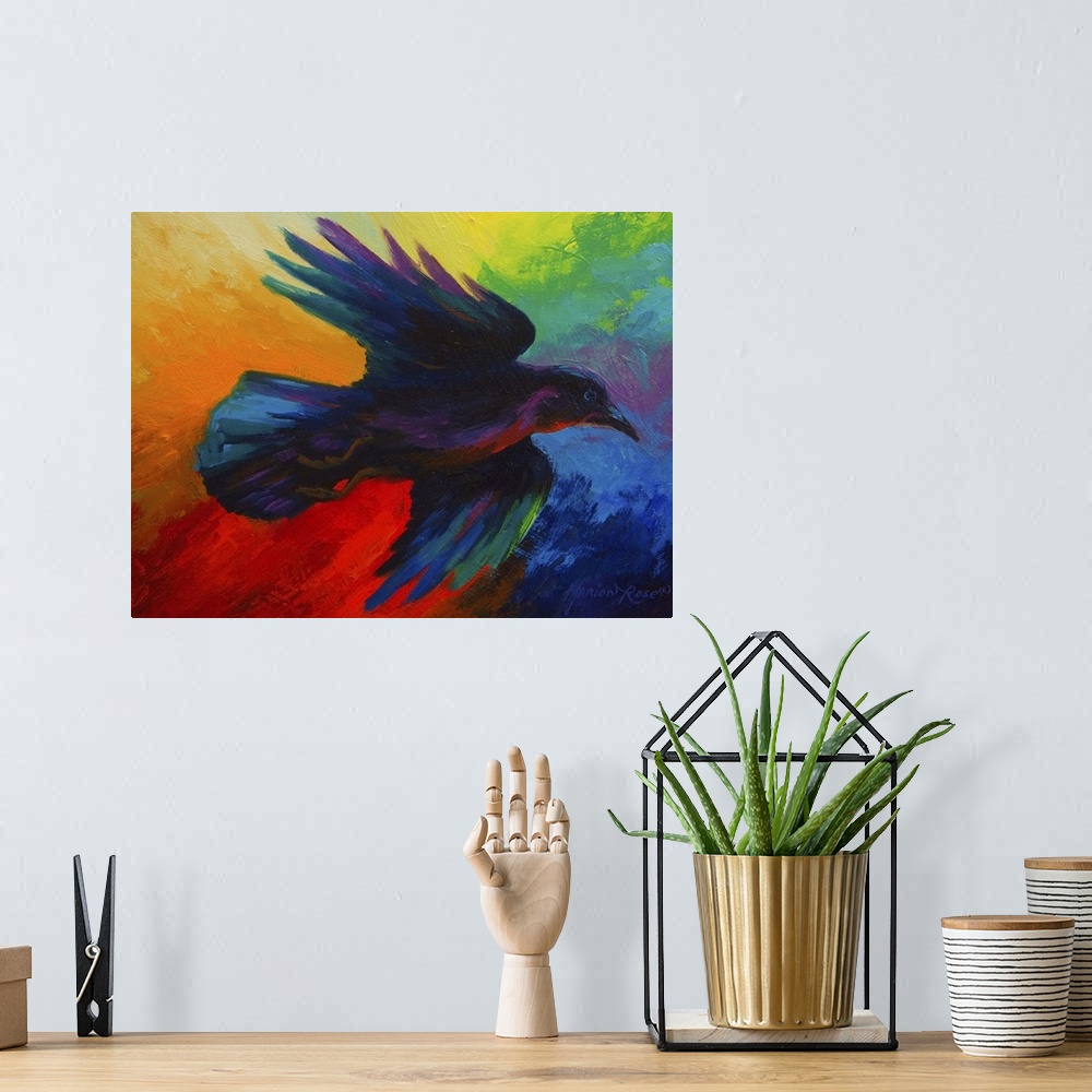 A bohemian room featuring Flying Colors Crow