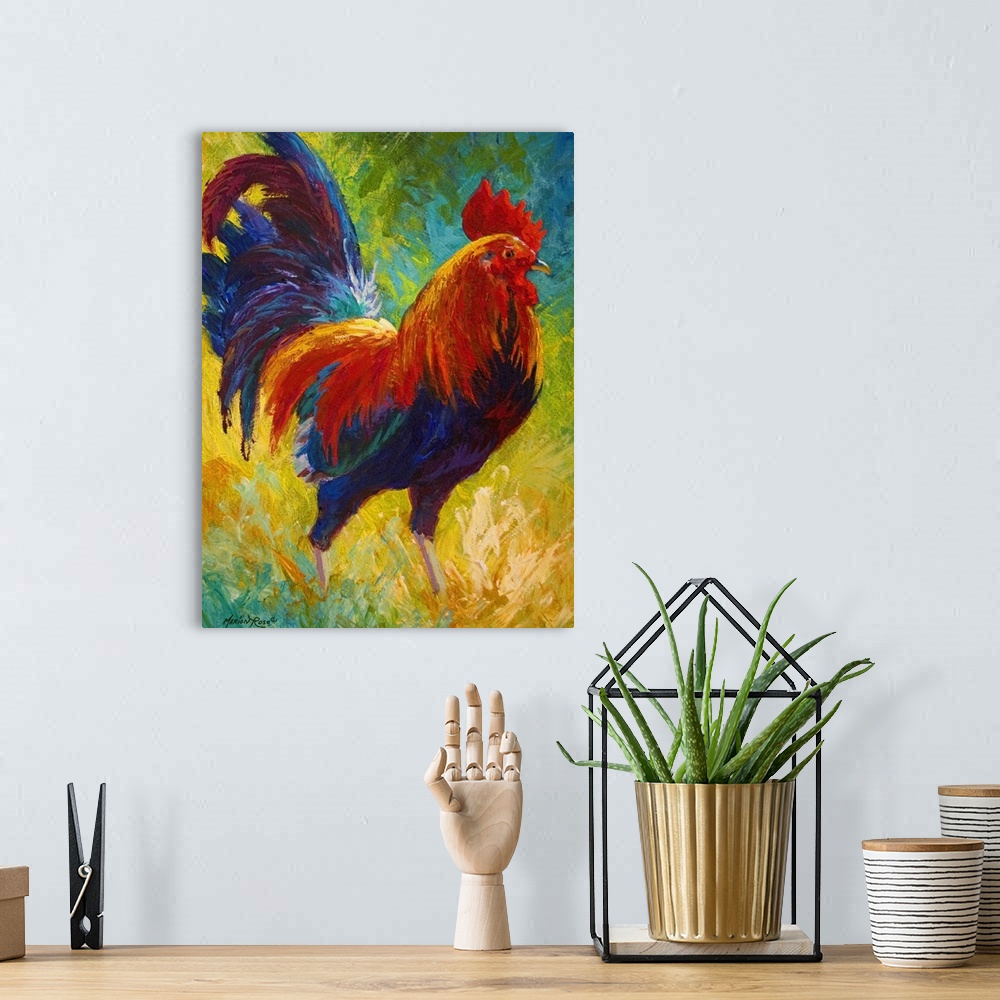 A bohemian room featuring Hot Shot Rooster