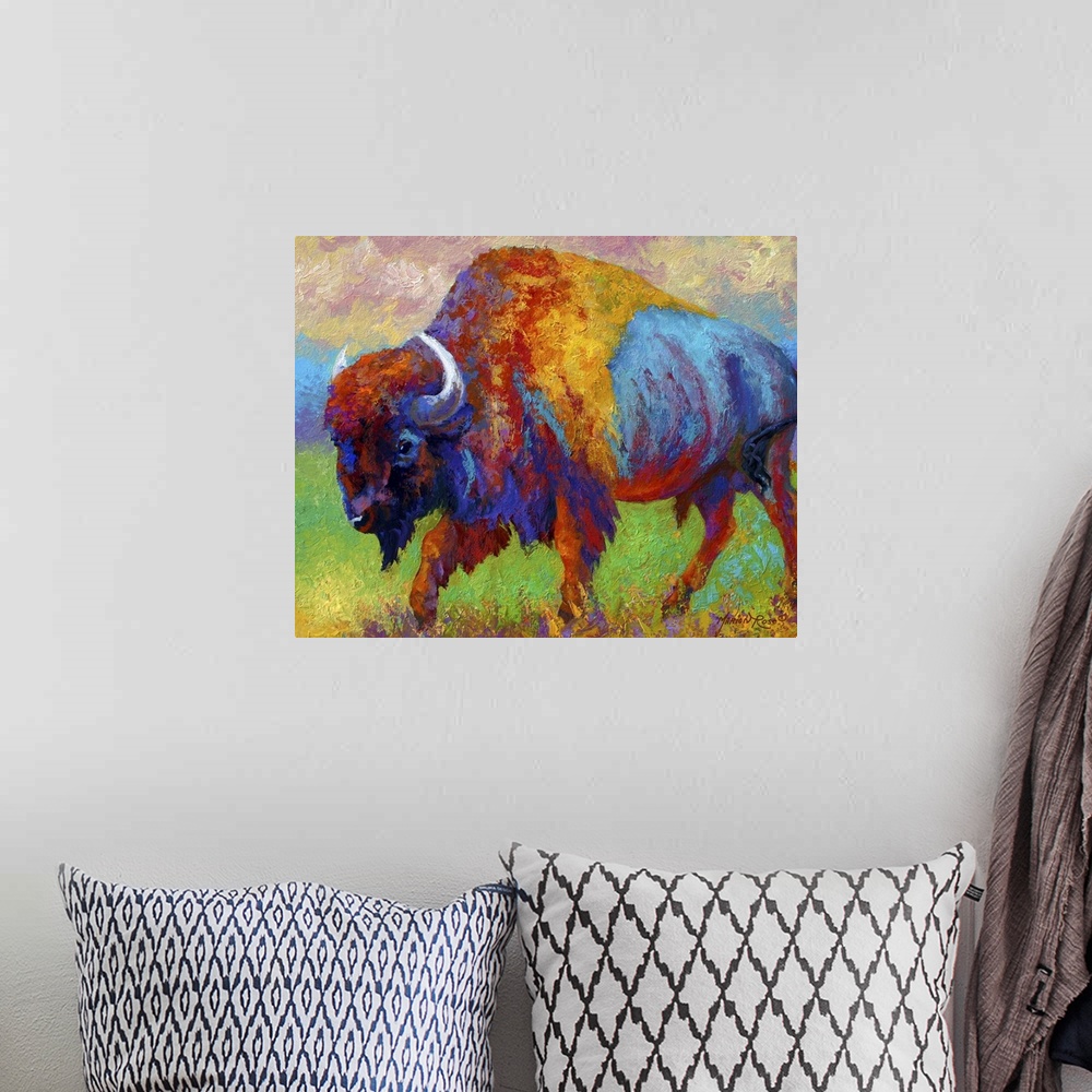 A bohemian room featuring Journey Unknown Bison