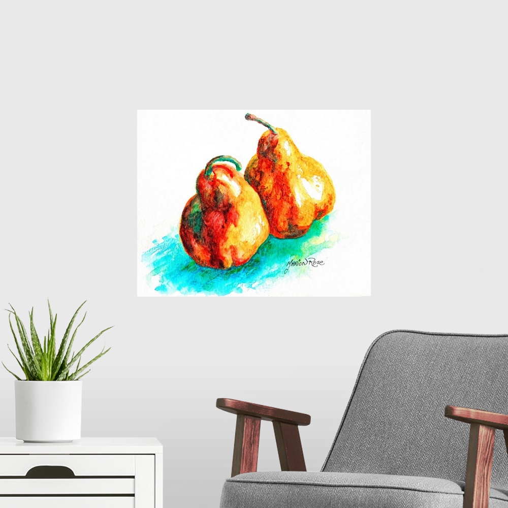 A modern room featuring Plump Pear