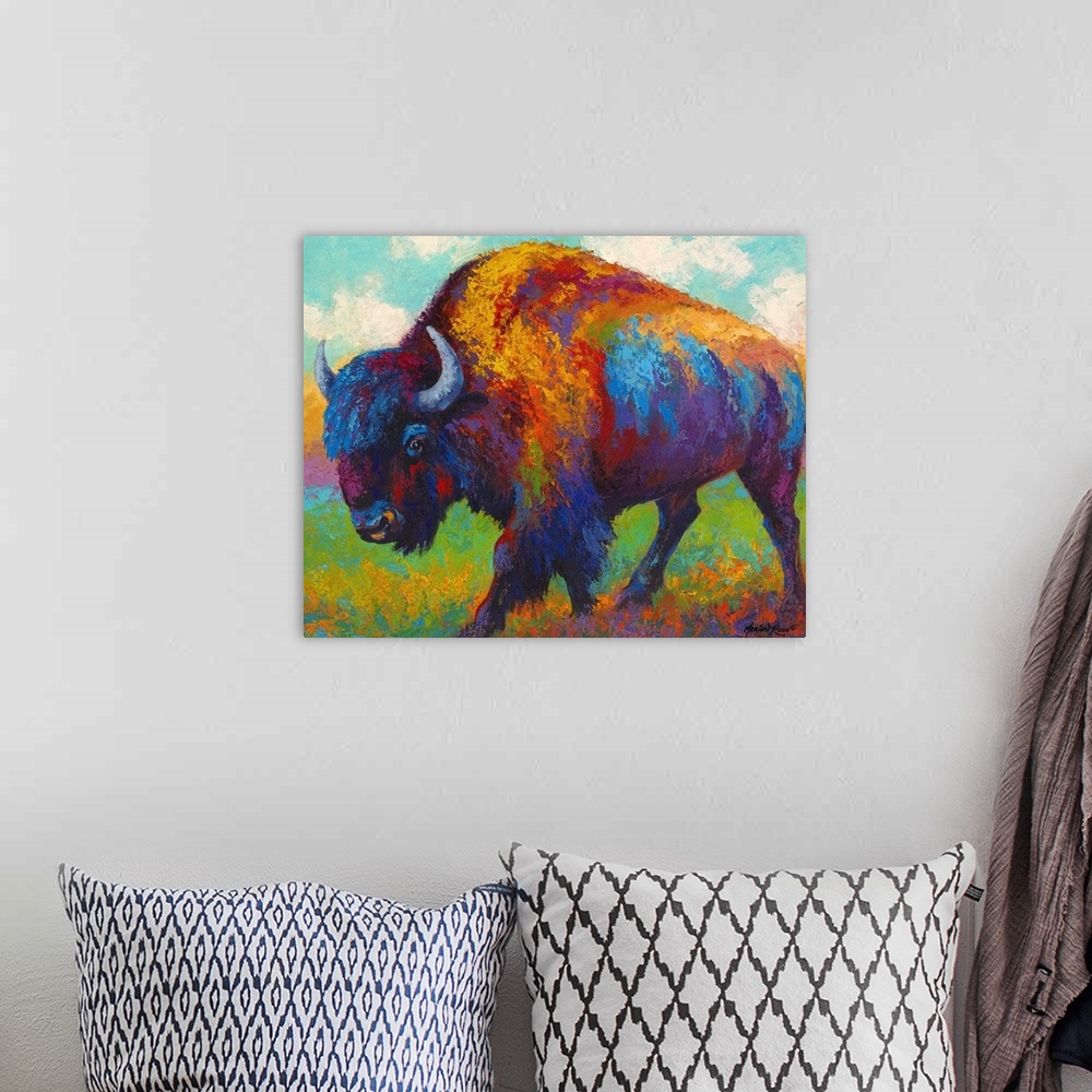 A bohemian room featuring Prairie Muse Bison
