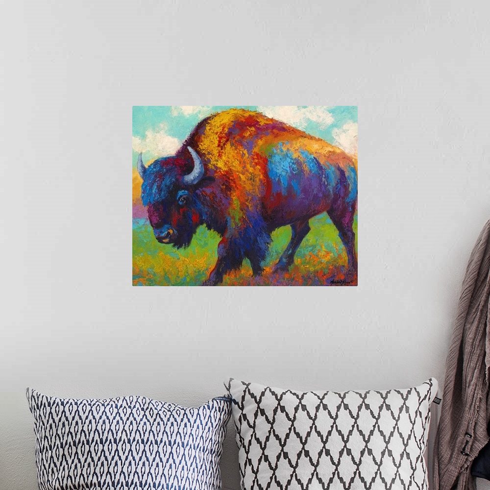 A bohemian room featuring Prairie Muse Bison