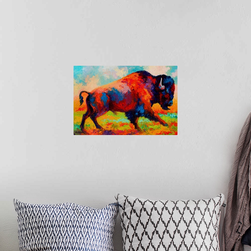 A bohemian room featuring Running Free Bison
