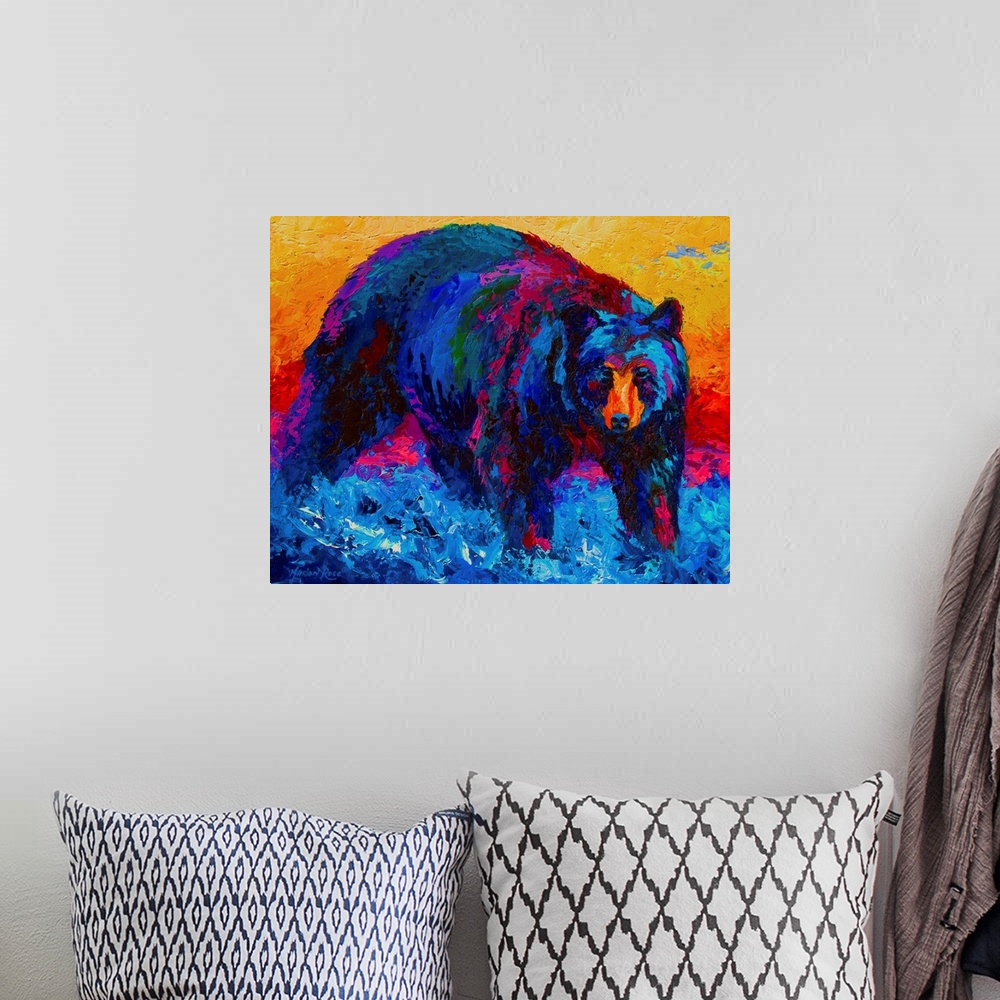 A bohemian room featuring Scouting Fish Black Bear