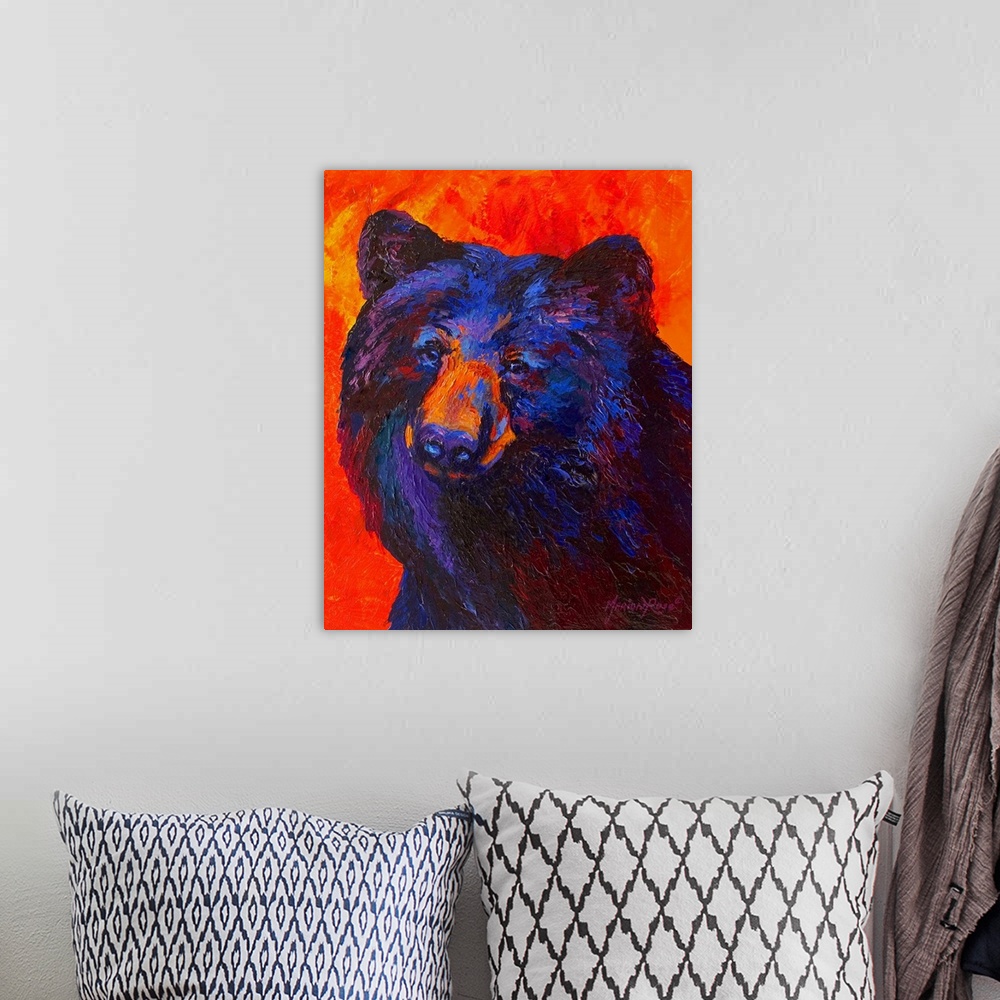 A bohemian room featuring Thoughtful Black Bear