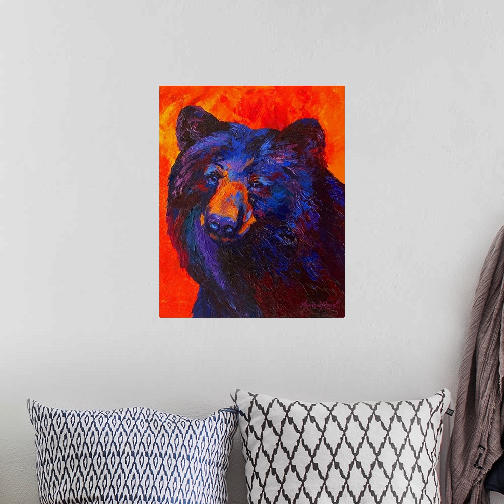 A bohemian room featuring Thoughtful Black Bear