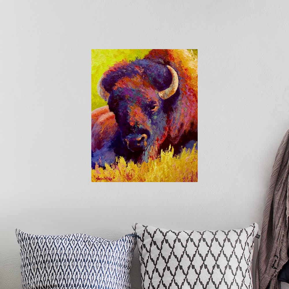 A bohemian room featuring Timeless Spirit Bison