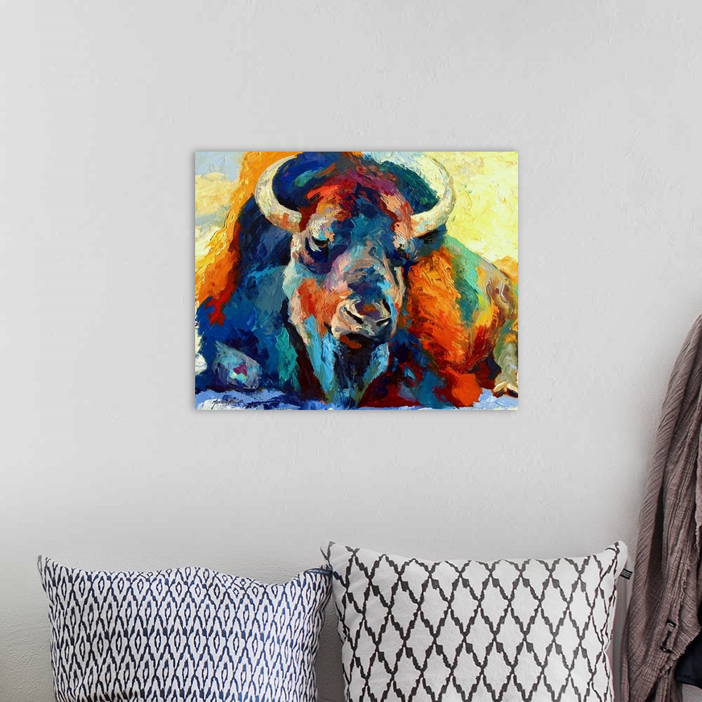 A bohemian room featuring Winter Bison