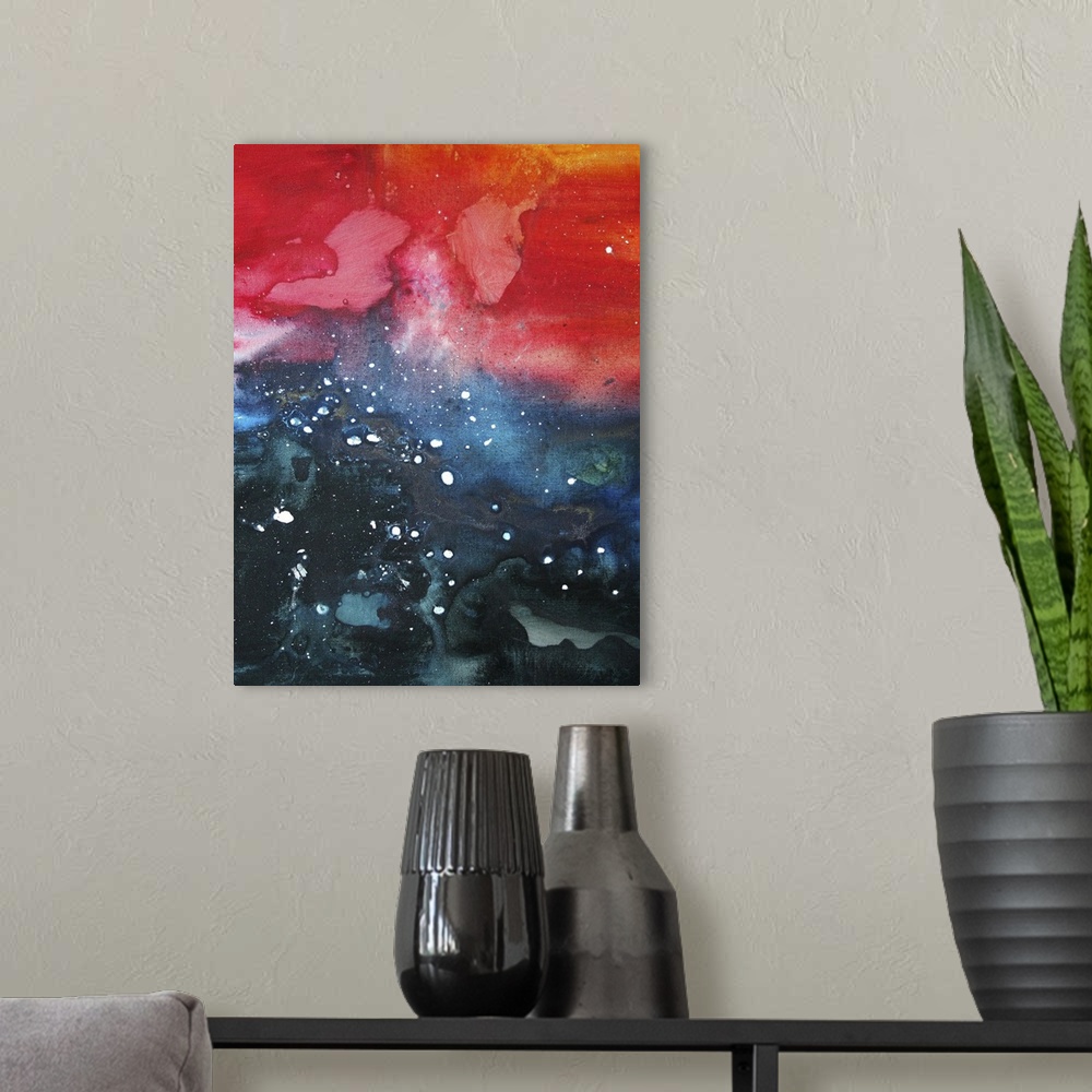 A modern room featuring Distant Galaxy I