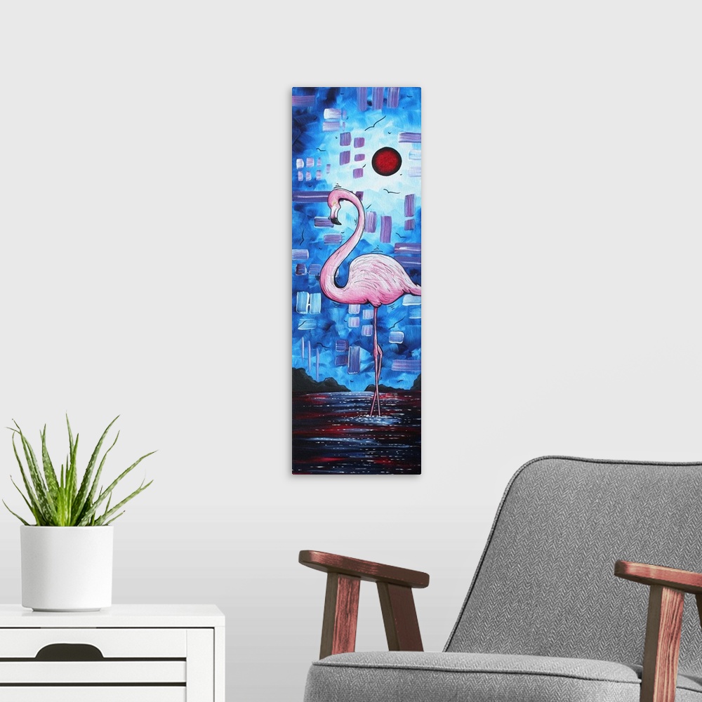 A modern room featuring Flamingo Dreams