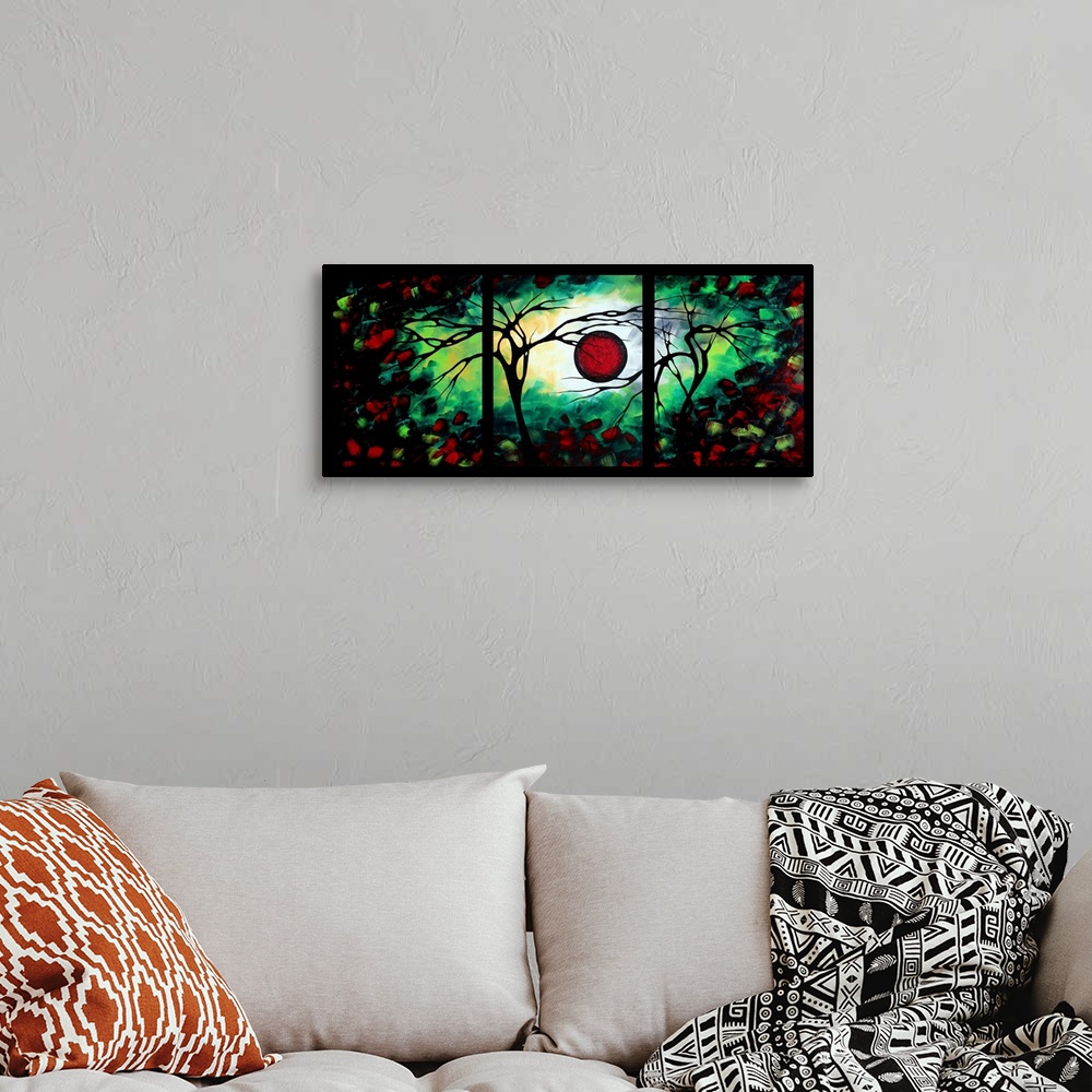 A bohemian room featuring Huge, modern art for any home or office. A Gorgeous Colorful