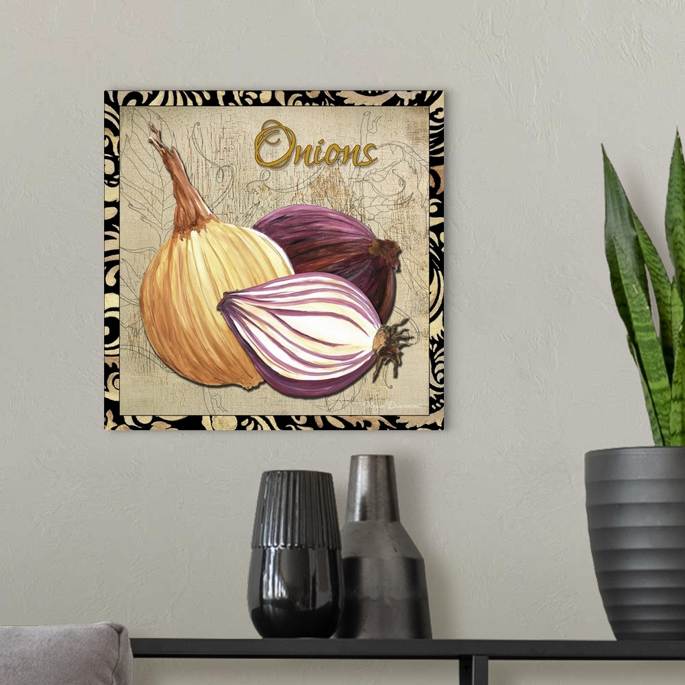 A modern room featuring Vegetables II - Onions